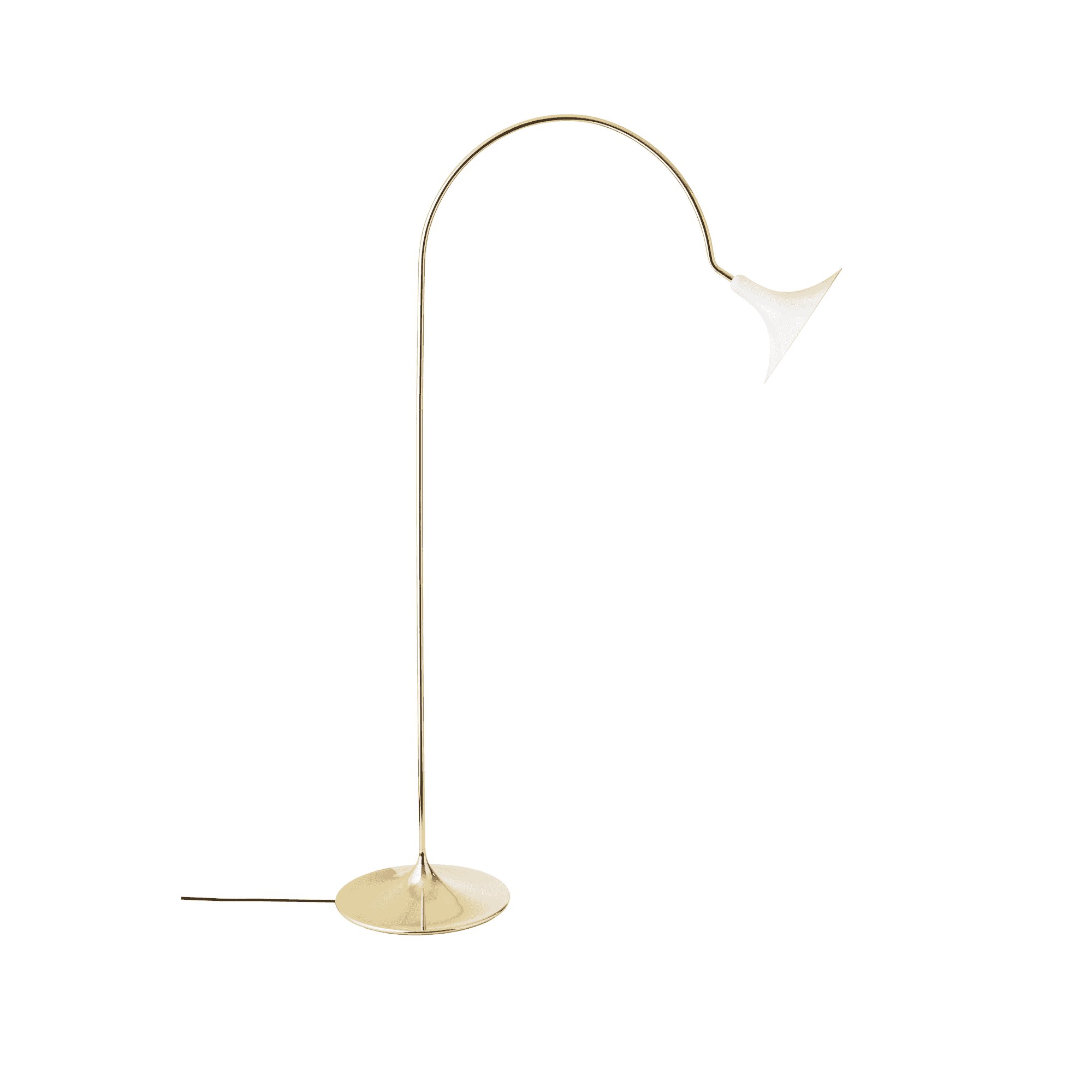 Nuura Petalii 1 Light Floor Lamp - White & Polished Brass