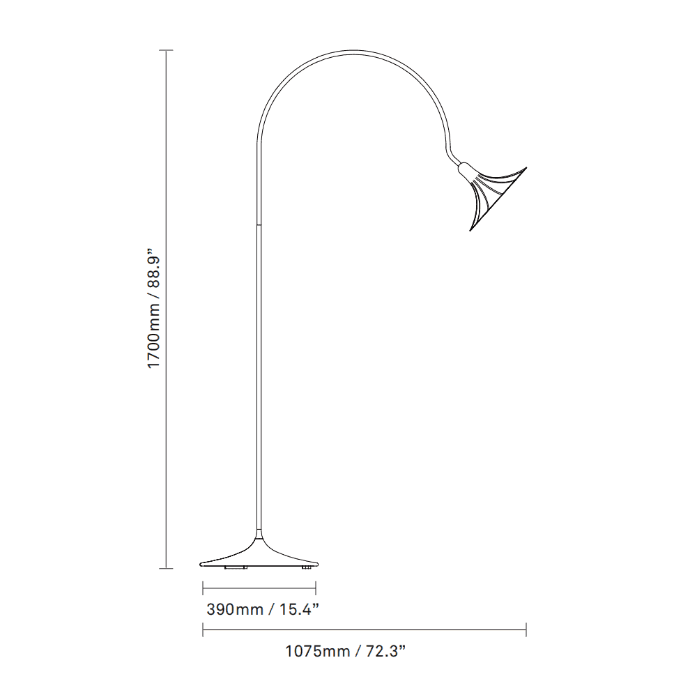 Nuura Petalii 1 Light Floor Lamp - White & Polished Brass