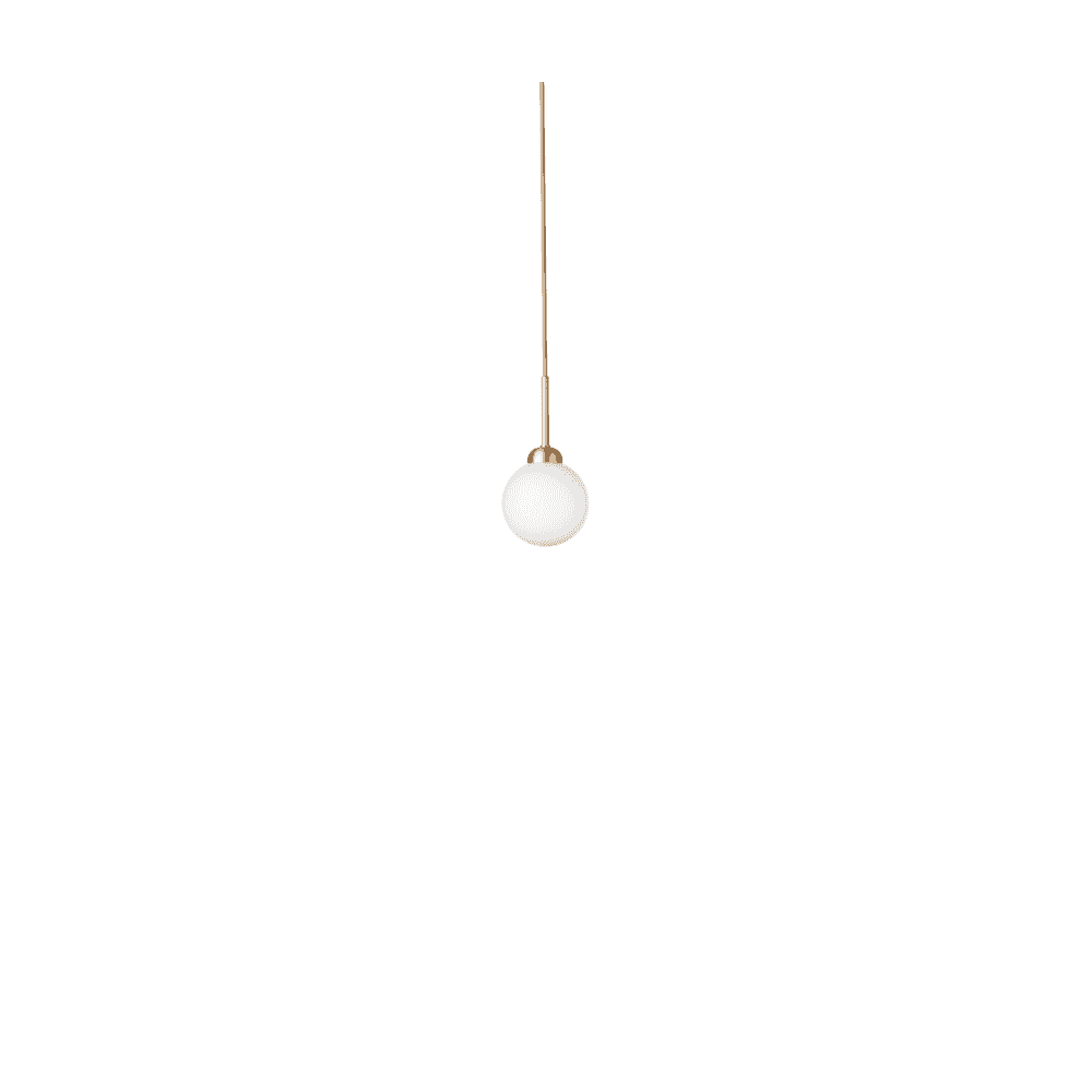 Nuura Apiales 1 Light Pendant - Brushed Brass & Opal Glass