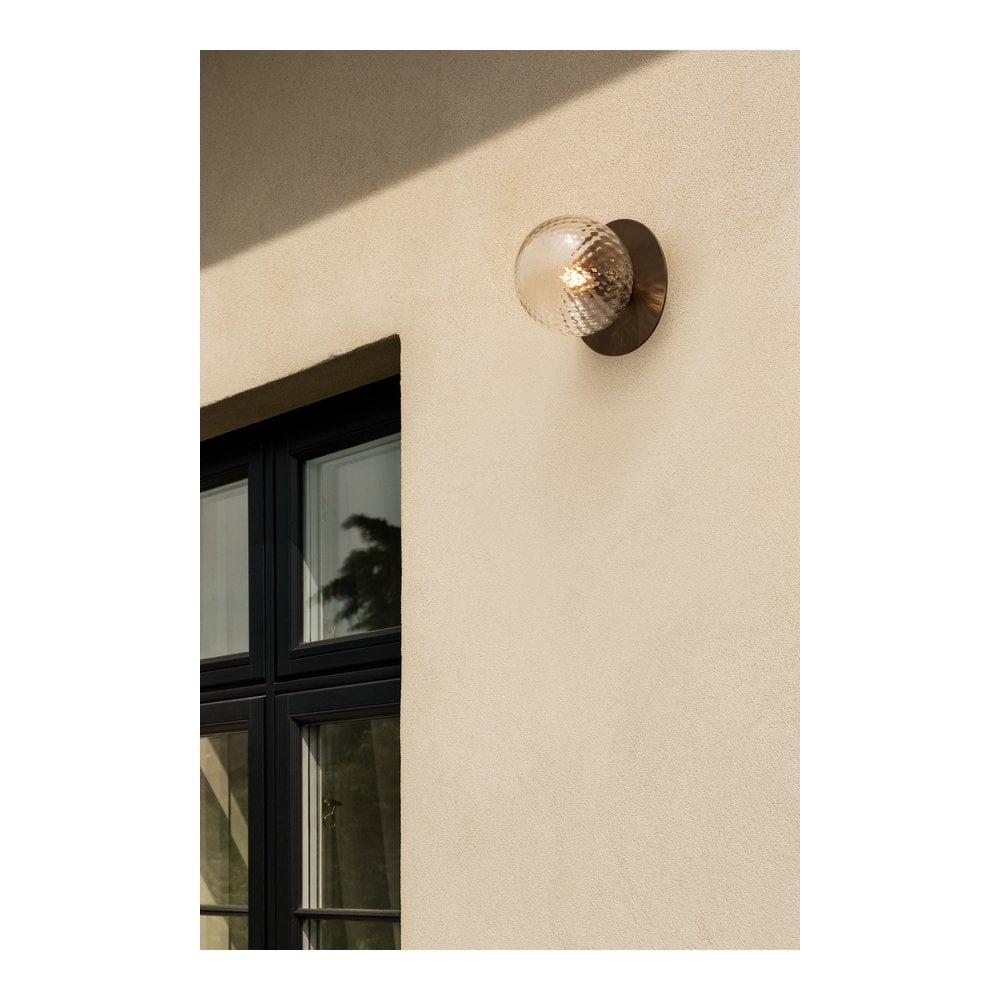 Nuura Liila 1 Light Outdoor Wall/Flush Light - Dark Bronze & Optic Clear Glass