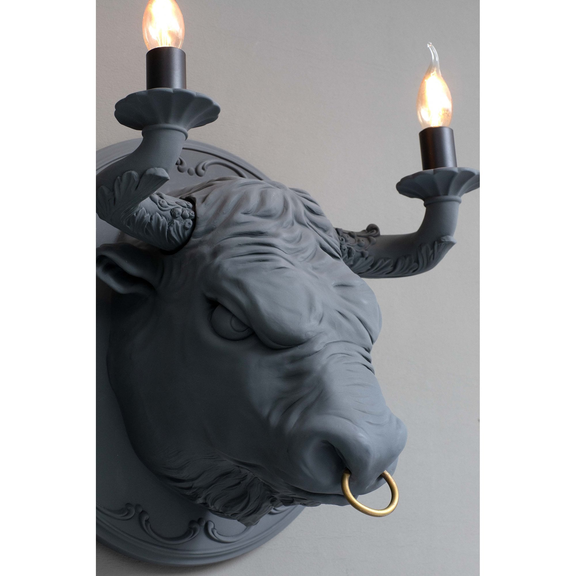 Karman Corrado Bull Wall Lamp - Matt Grey