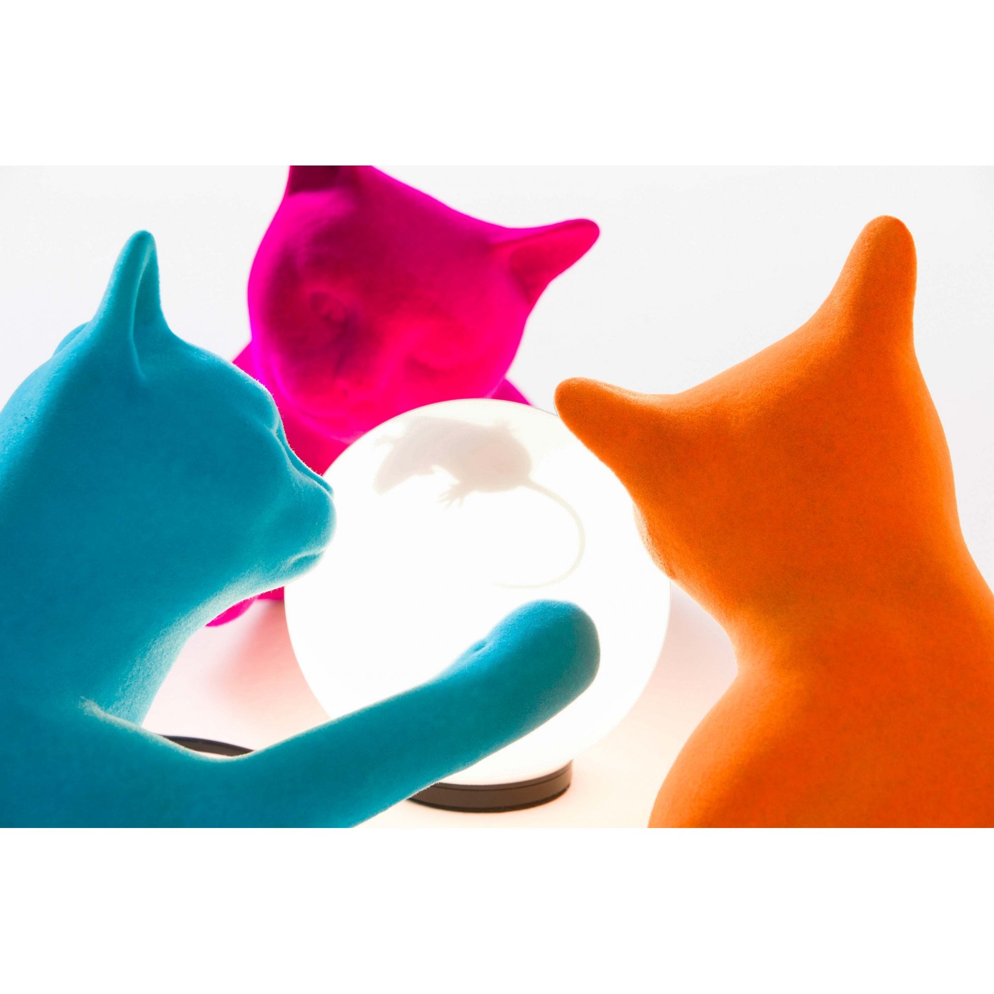 Karman Maoo Cat Table Lamp - Orange Velvet