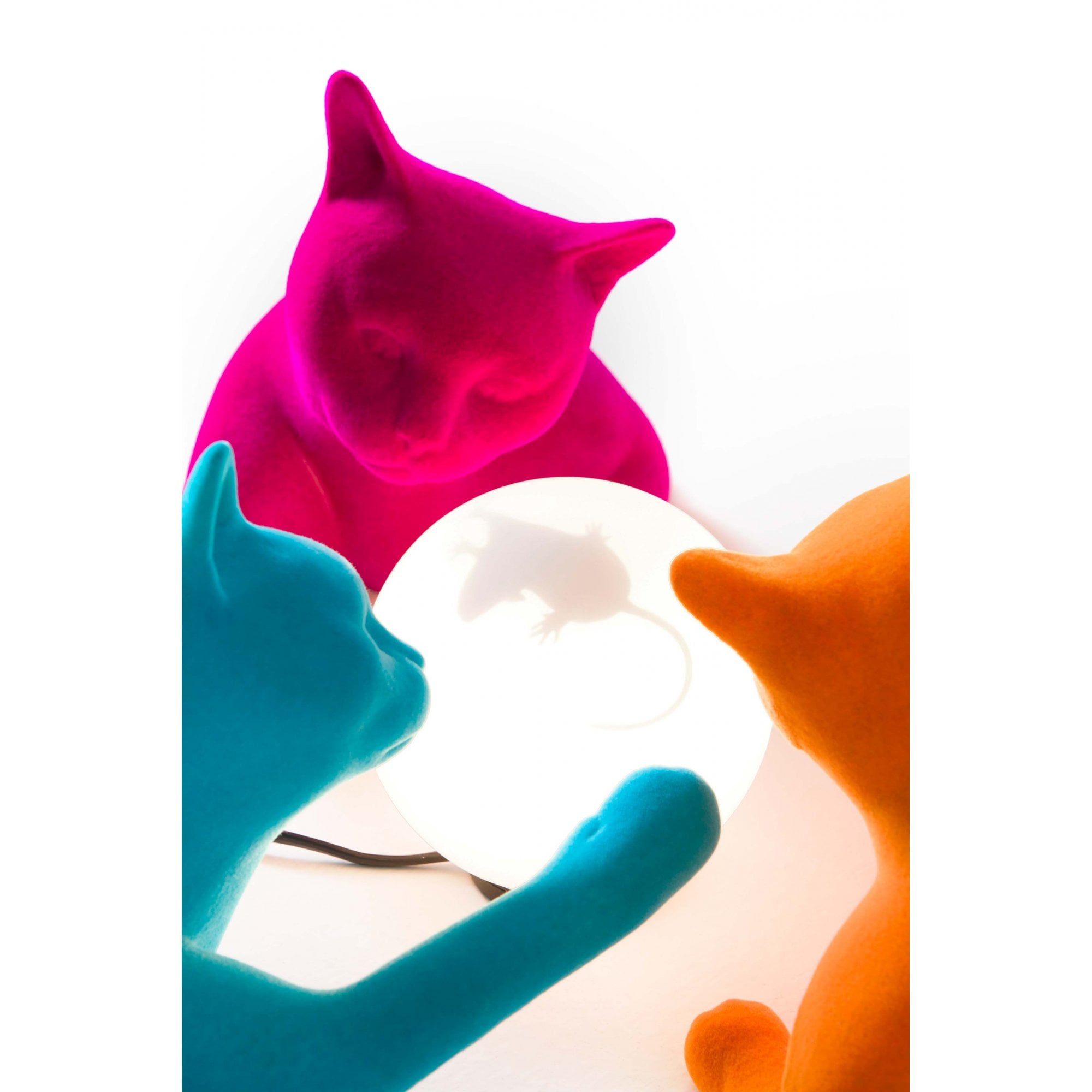 Karman Maoo Cat Table Lamp - Fucsia Velvet