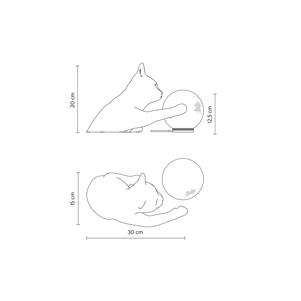 Karman Maoo Cat Table Lamp - Light Blue Velvet