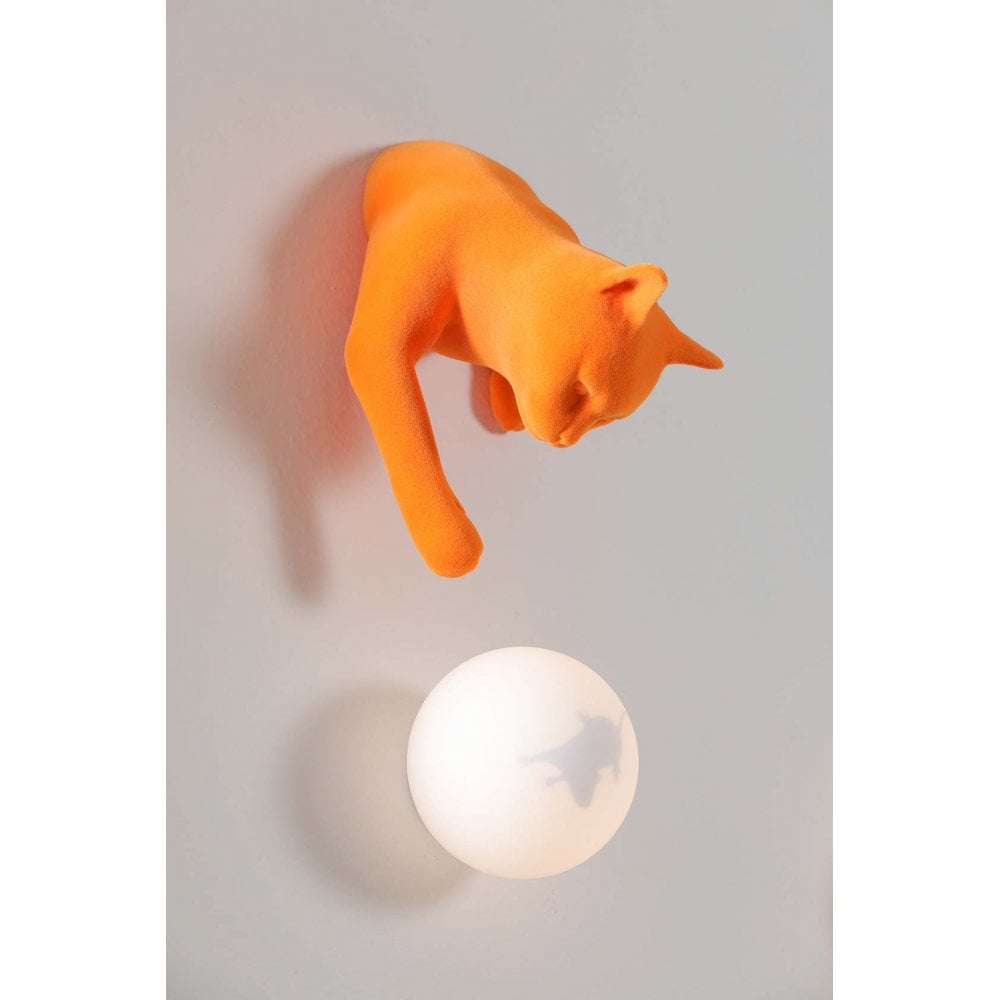 Karman Maoo Cat Wall Lamp - Orange Velvet