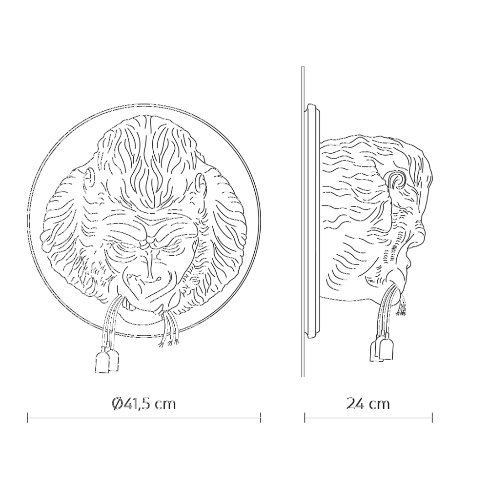 Karman Ugo Rilla Gorilla Wall Lamp - Grey Ceramic