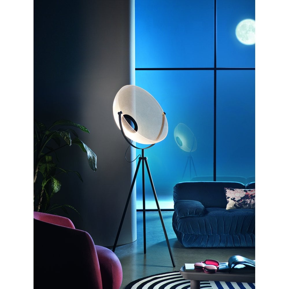 Stilnovo Demi Moon Transformative Optic Floor Lamp - Black