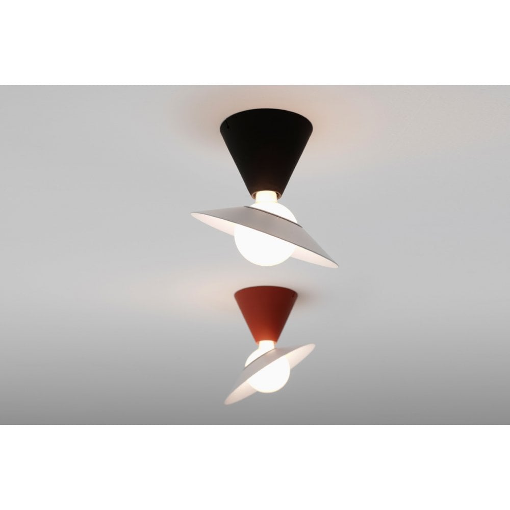 Stilnovo Fante Flush Light - Black & Matt White