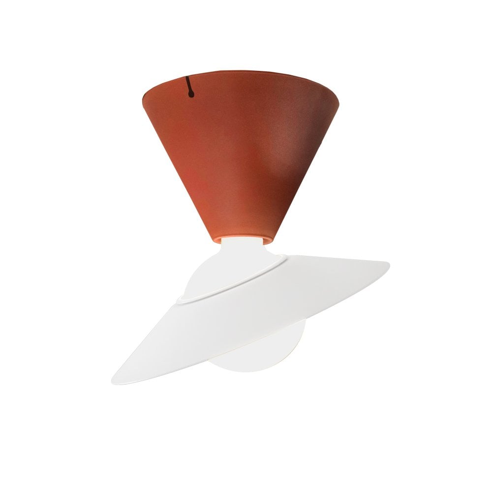 Stilnovo Fante Flush Light - Brick Red & Matt White