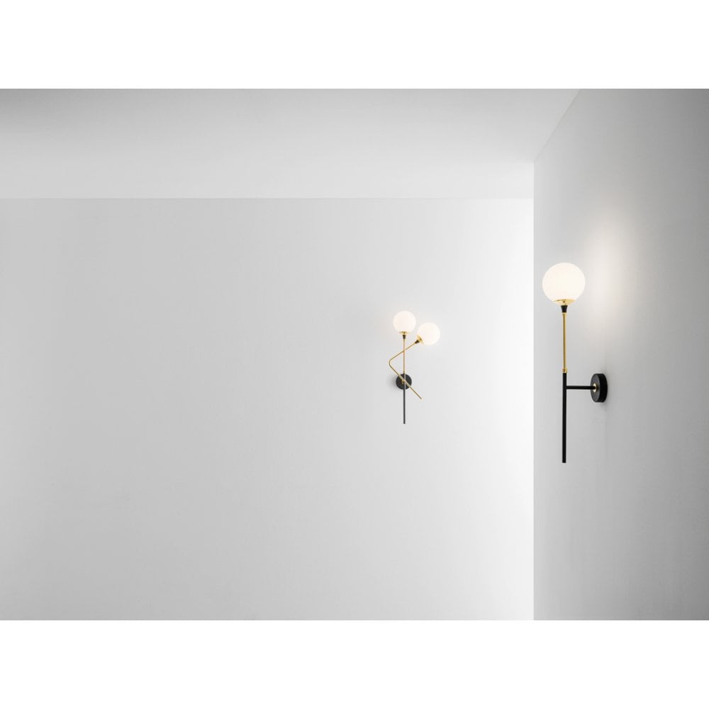 Stilnovo Galassia 1 Light Wall Light - Gold & White Glass