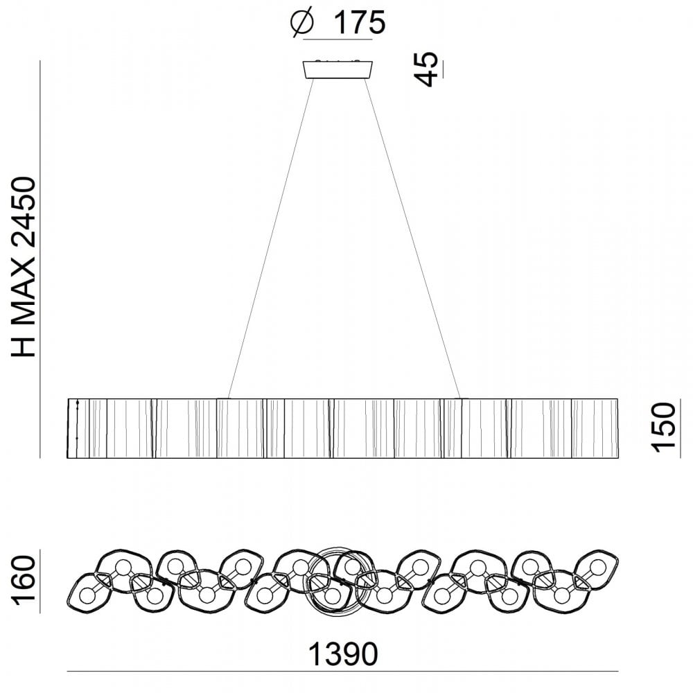 Stilnovo Honey 139cm Linear Pendant - Matt White