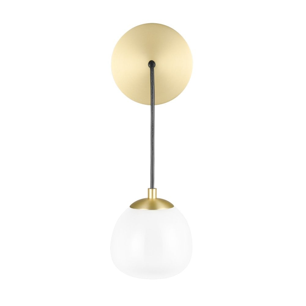 Franklite Vermeer 1 Light Pendant/Wall Light - Matt Black & Gold