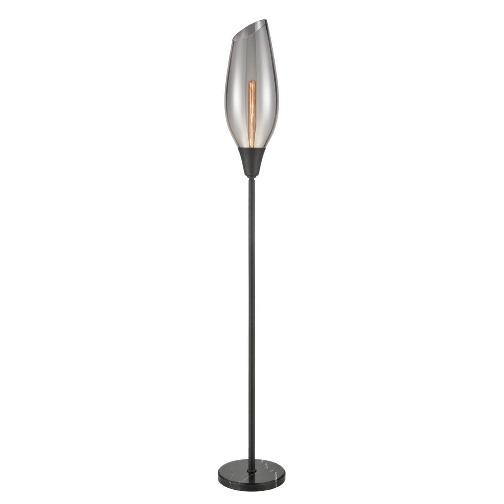 Franklite Taper Floor Lamp - Smoked Glass