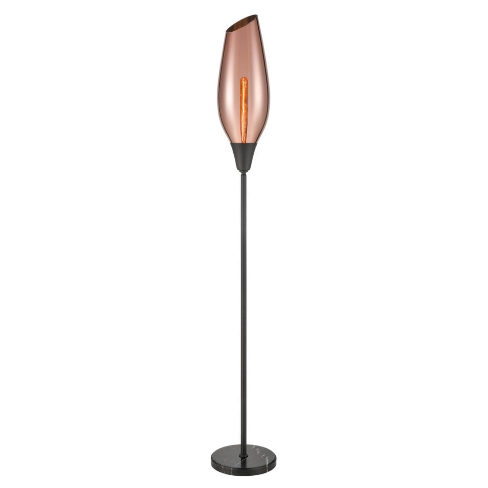 Franklite Taper Floor Lamp - Copper Glass
