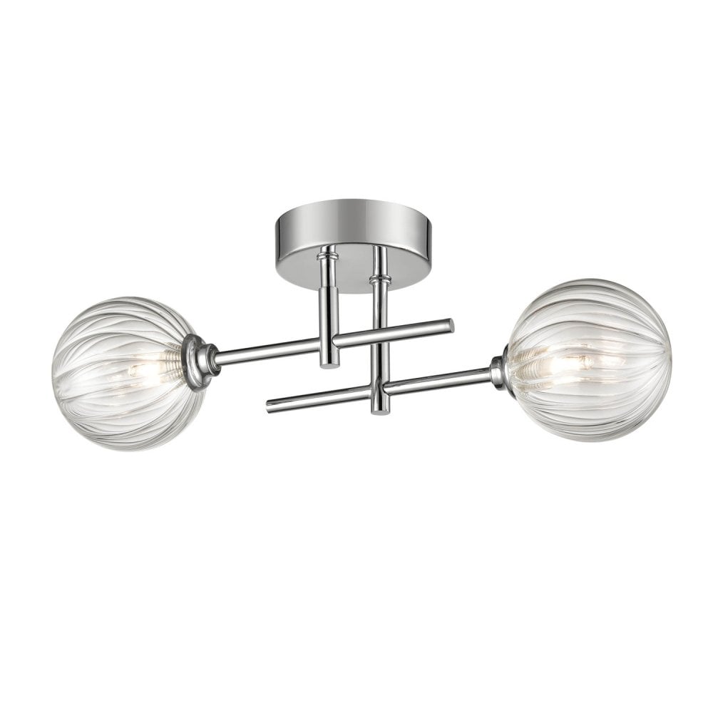 Franklite Abstraction 2 Light Wall/Flush Fitting - Chrome