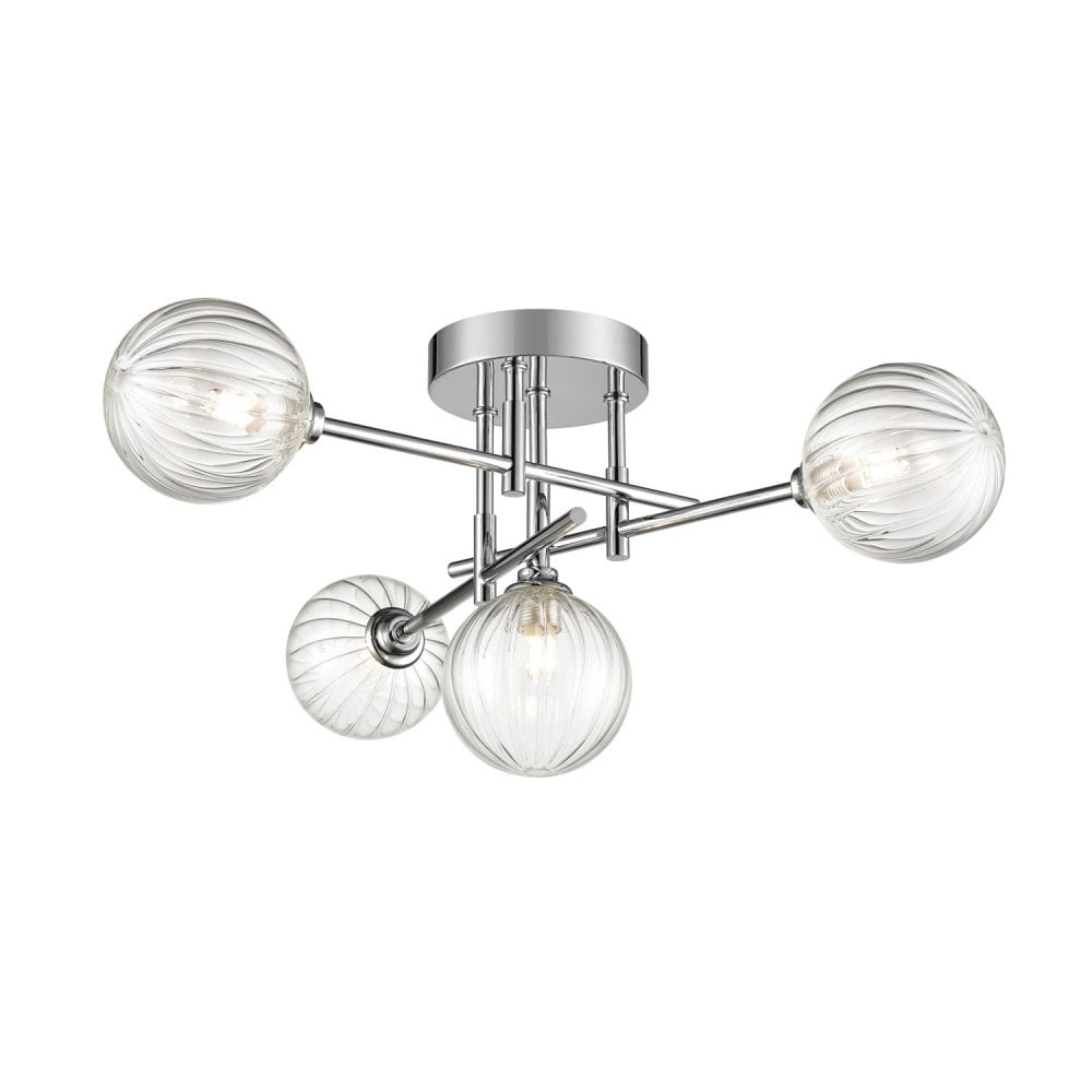Franklite Abstraction 4 Light Flush Fitting - Chrome