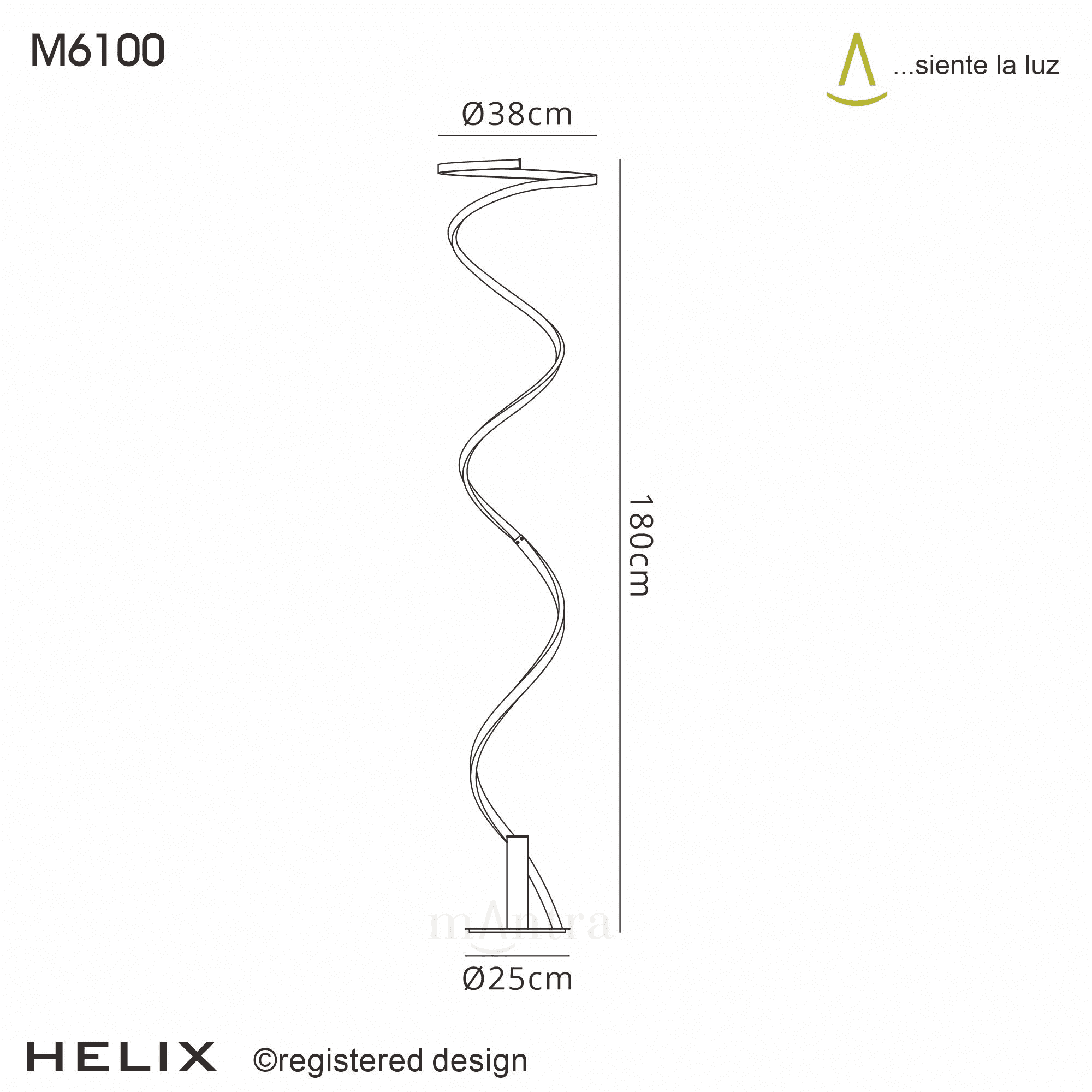 Mantra Helix Floor Lamp - Silver & Chrome