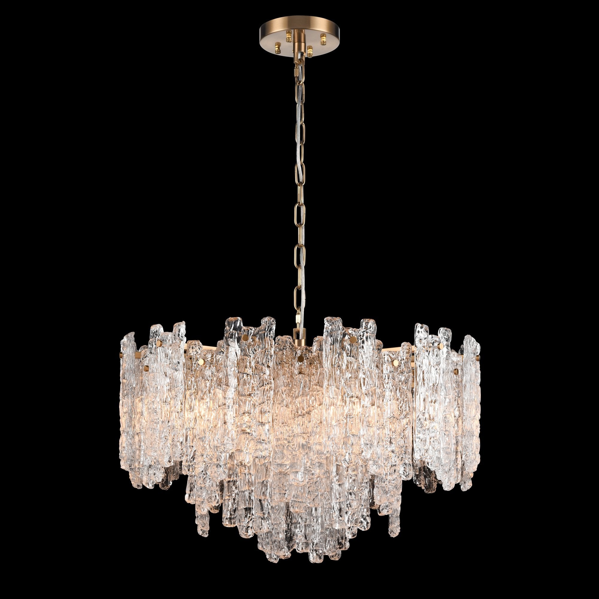 Franklite Icicle 10 Light Pendant - Aged Brass