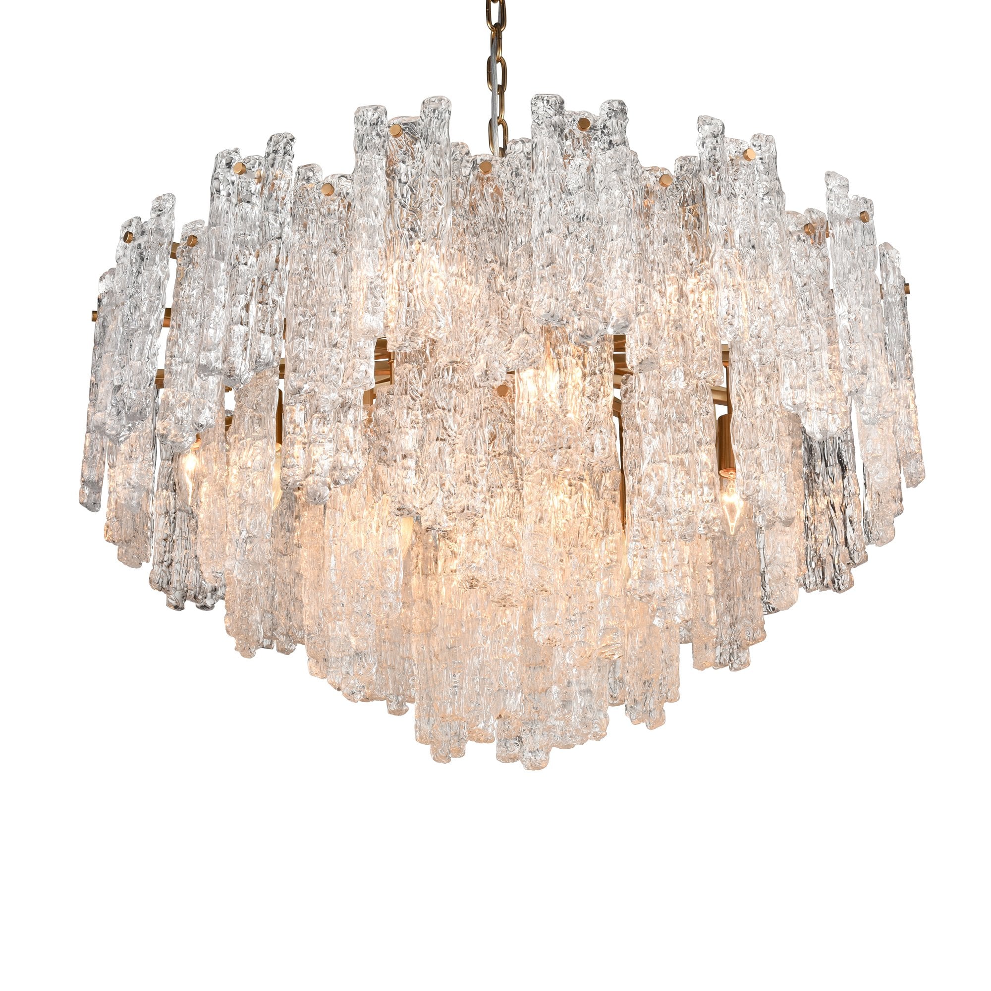 Franklite Icicle 16 Light Pendant - Aged Brass