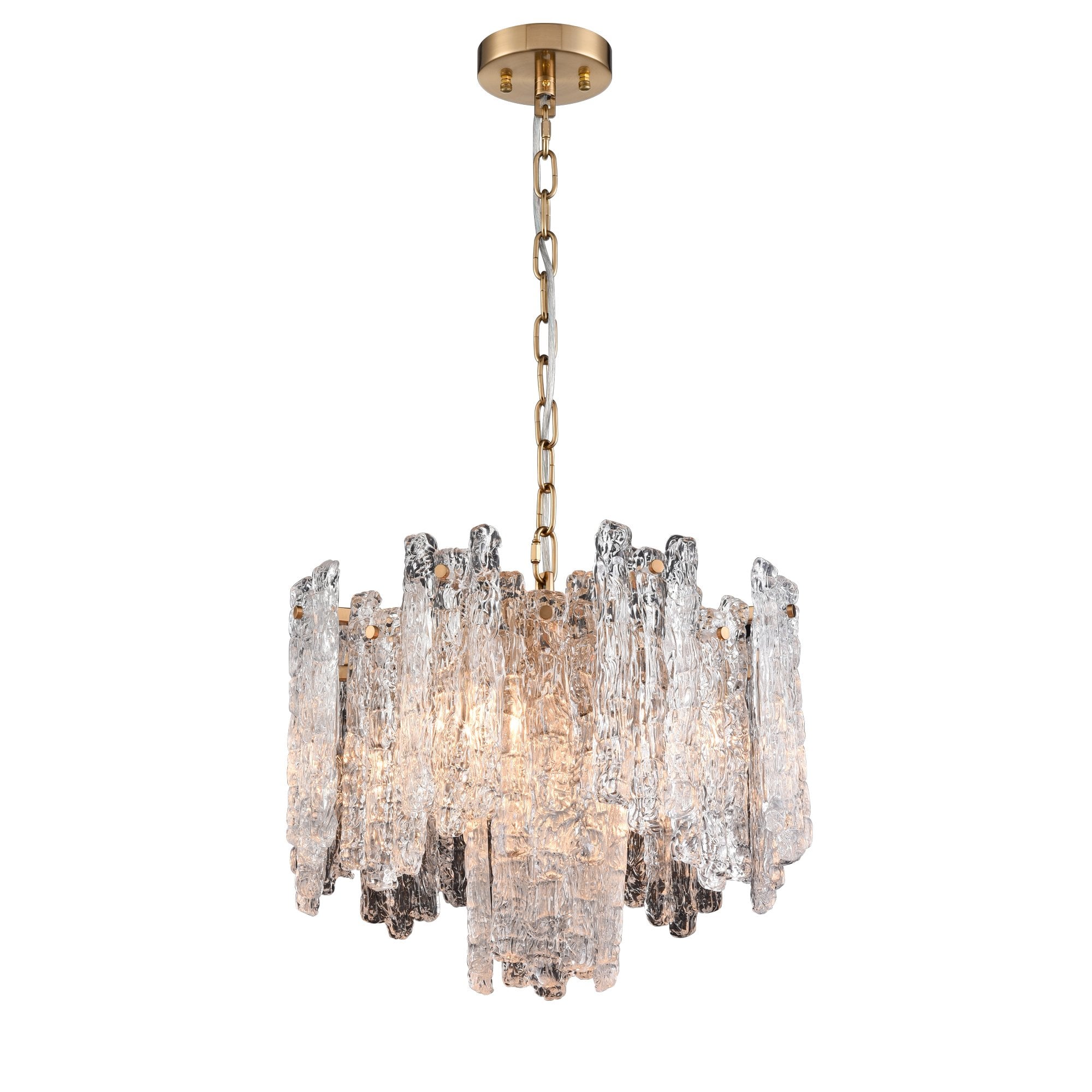 Franklite Icicle 5 Light Pendant - Aged Brass