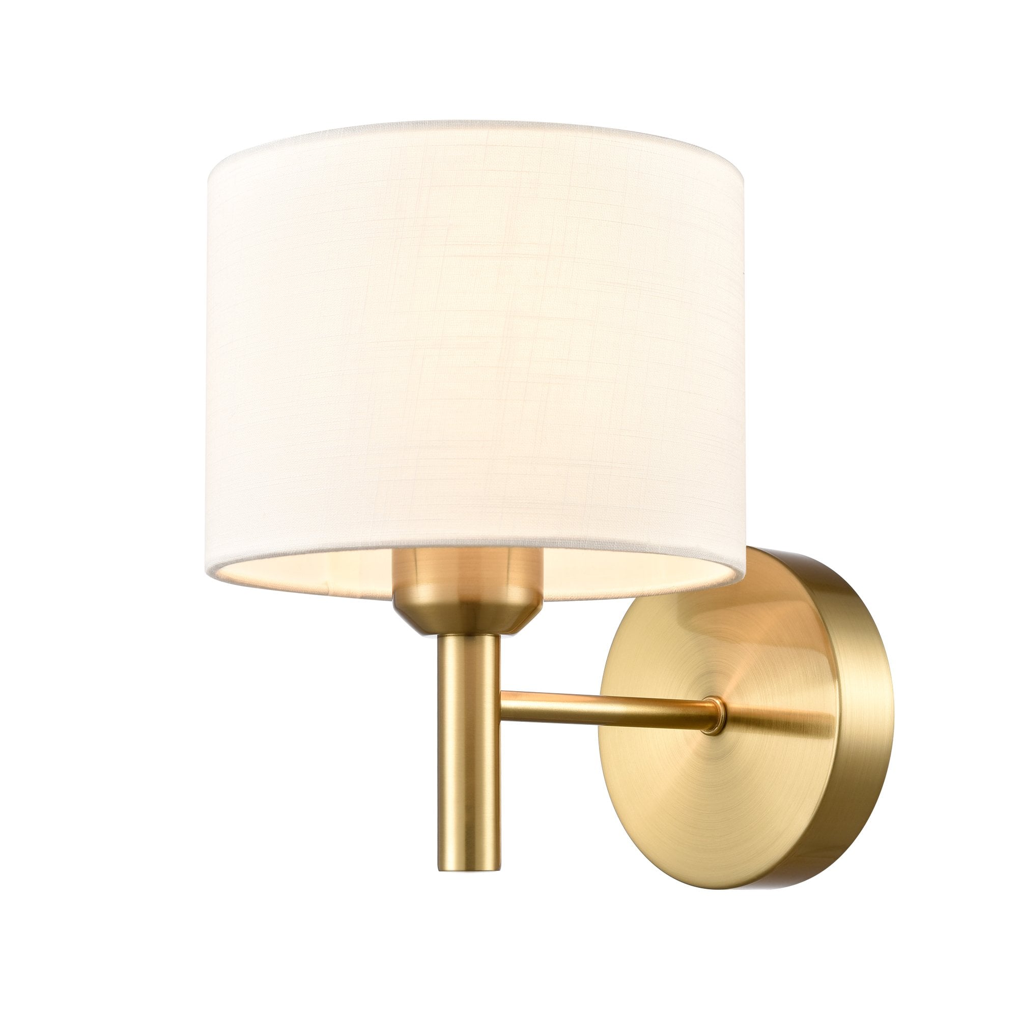 Franklite Barolo 1 Light Wall Light - Aged Brass & Cream Shade