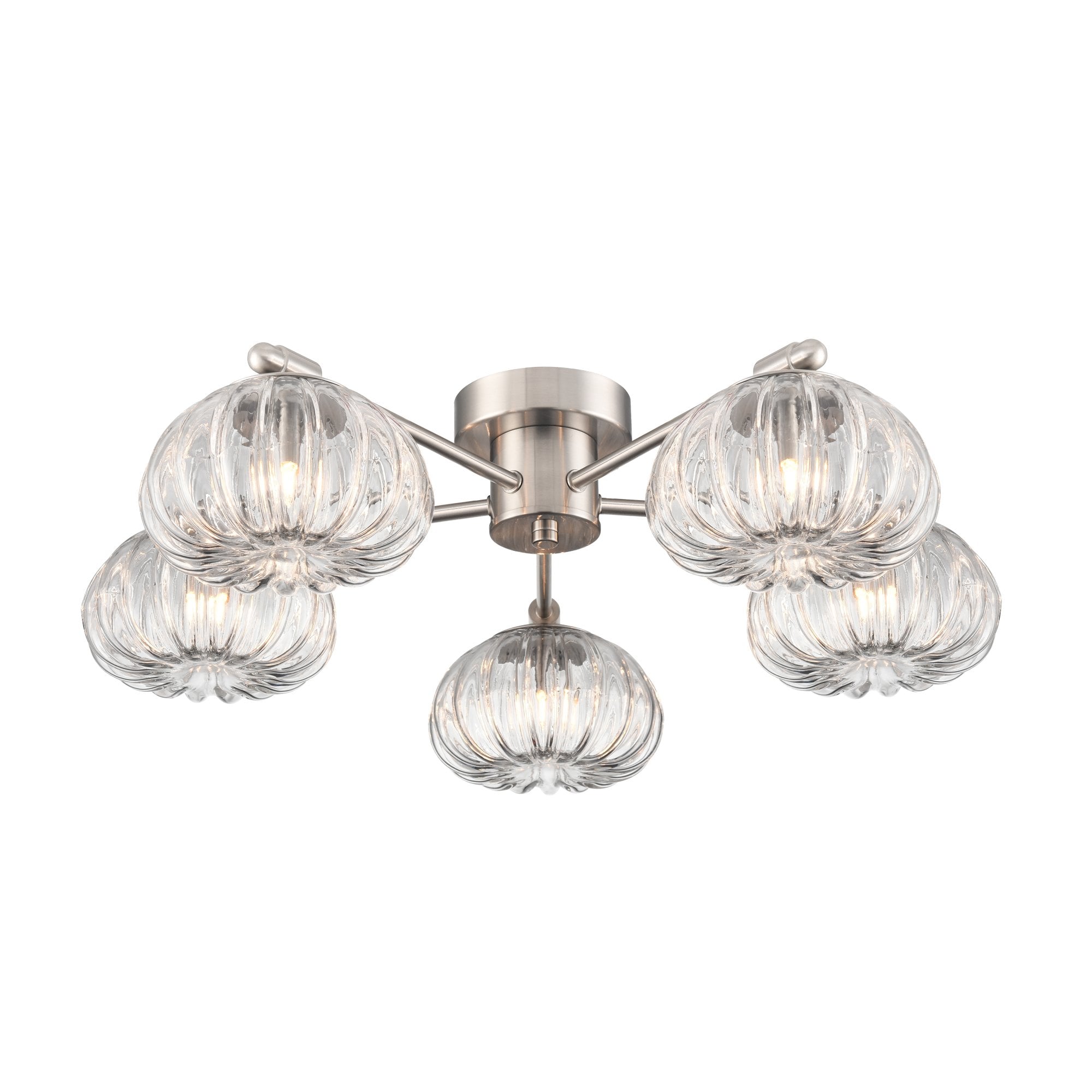 Franklite Harvest 5 Light Flush Fitting - Satin Nickel