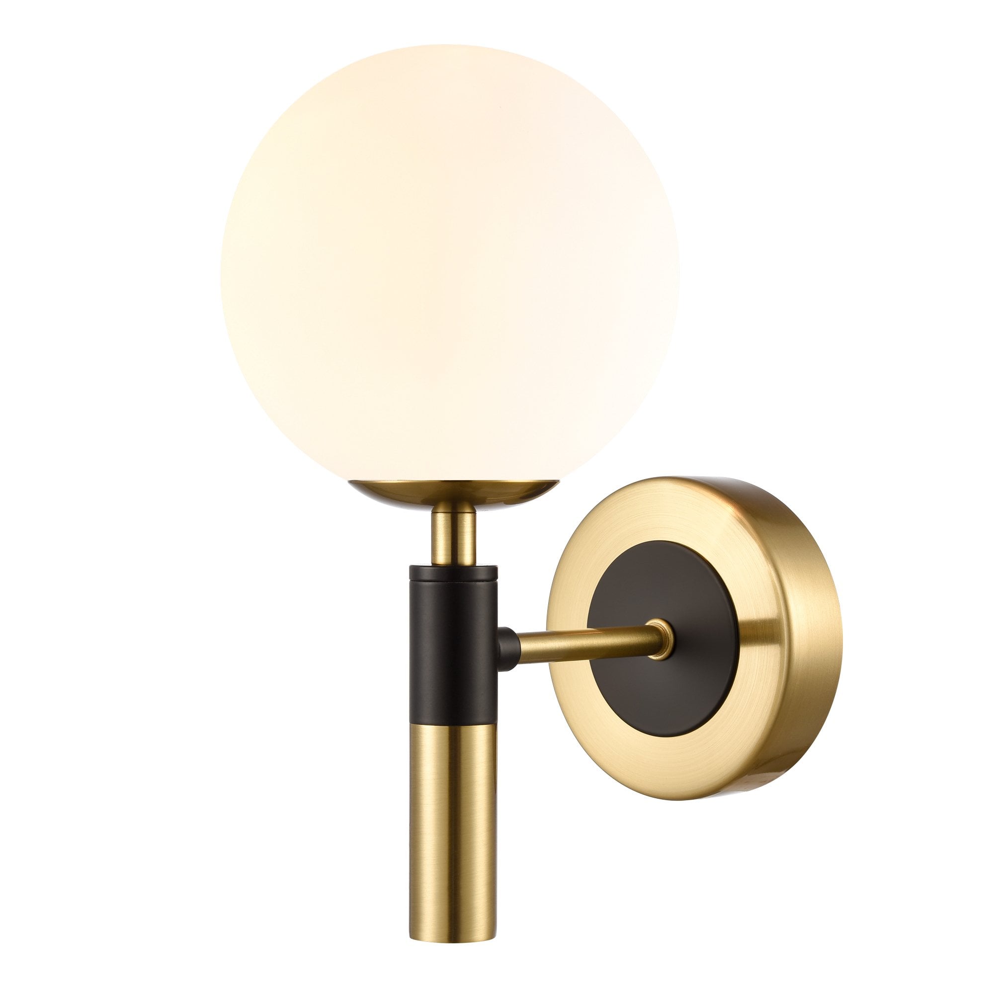 Franklite Axle 1 Light Wall Light - Matt Black & Aged Brass
