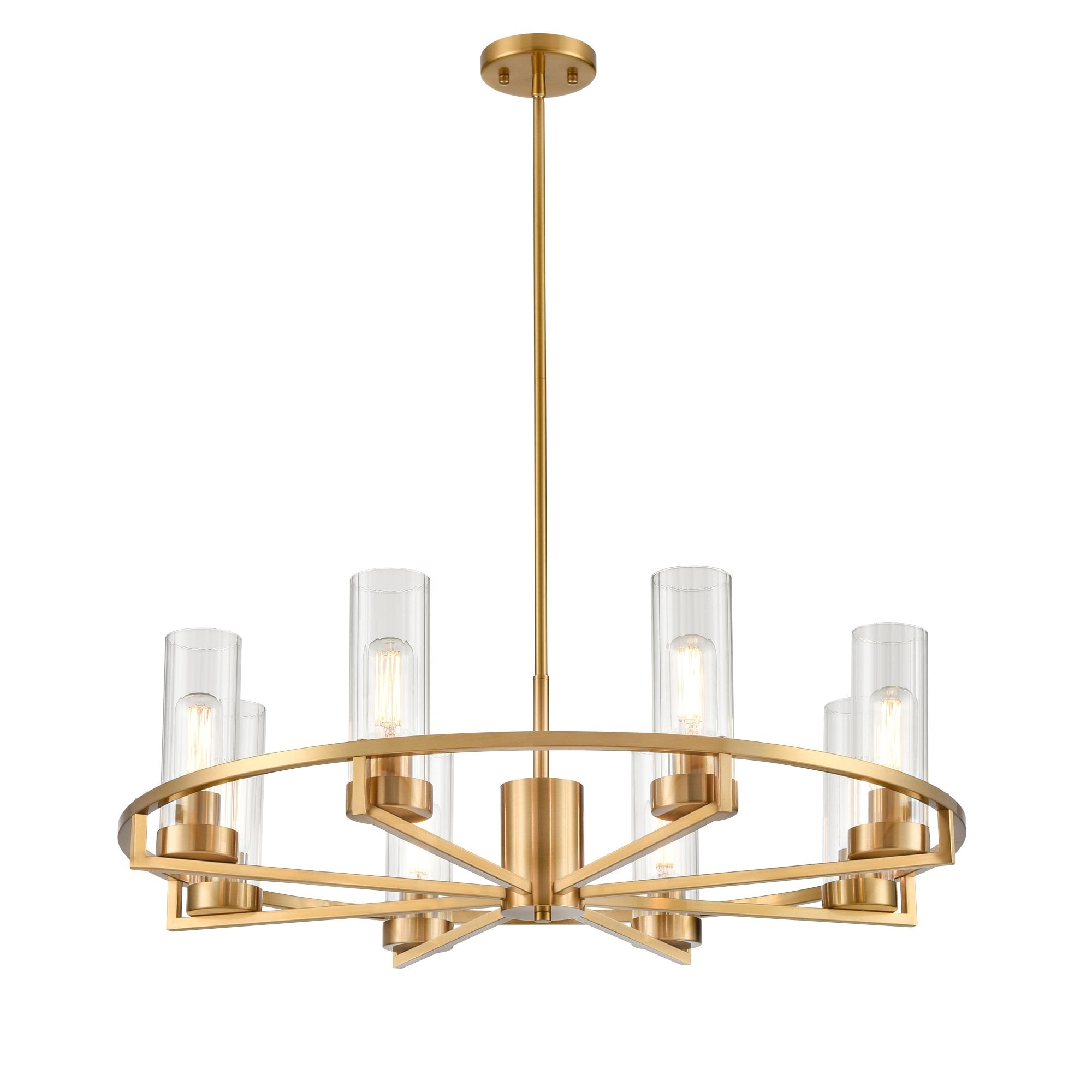 Franklite Camelot 8 Light Pendant Chandelier - Aged Brass