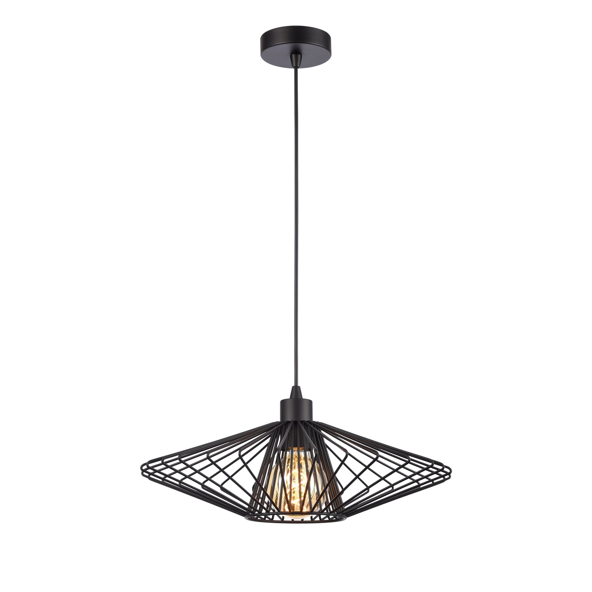Franklite Thatch Small Pendant - Matt Black