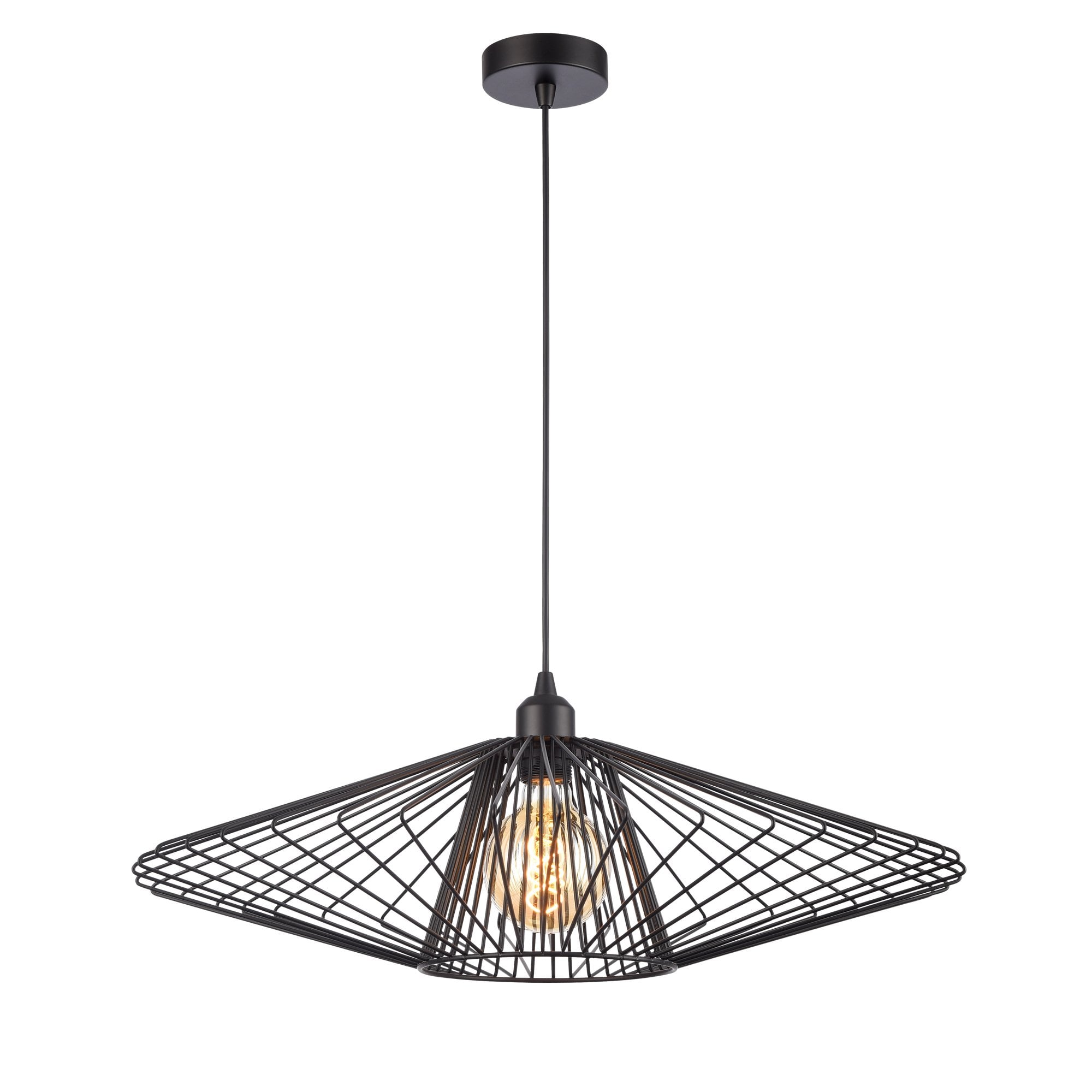 Franklite Thatch Large Pendant - Matt Black