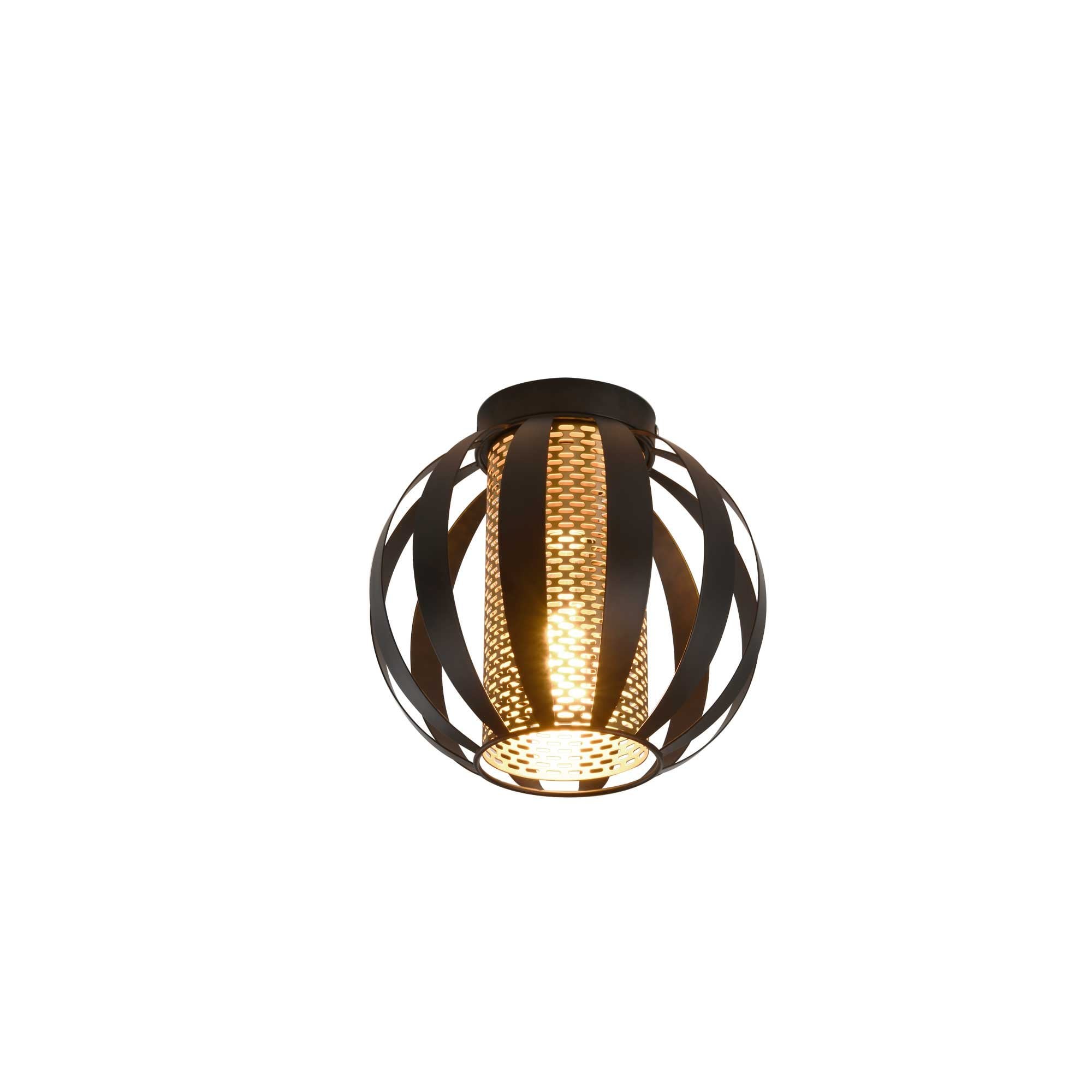 Franklite Flare 250mm Pendant / Flush Fitting - Gold & Matt Black