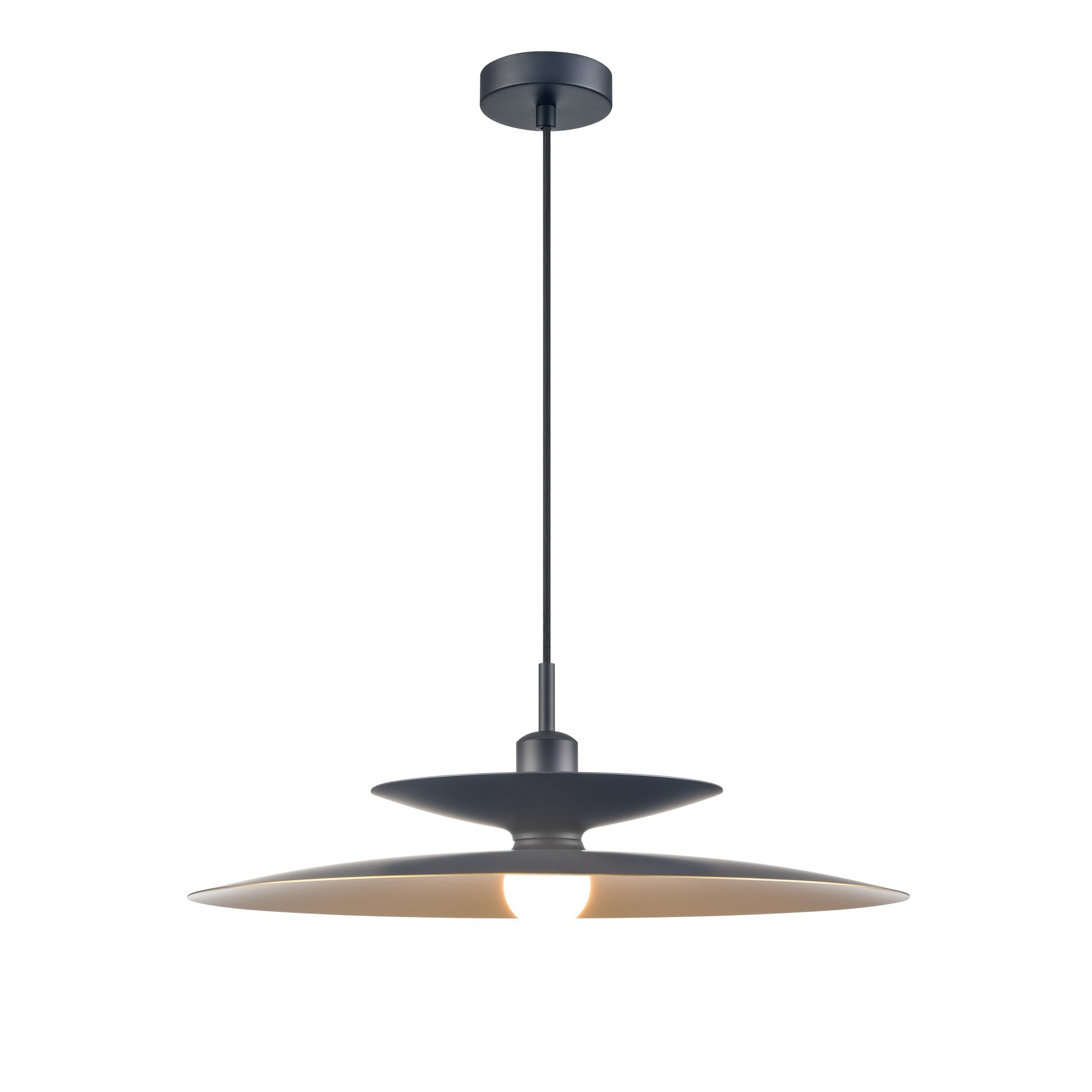 Franklite Cymbal Pendant - Matt Black & Brushed Gold