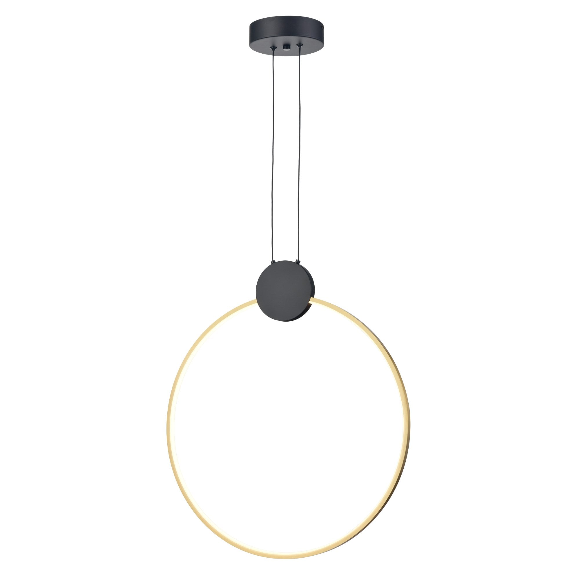 Franklite Eclipse 20W LED Pendant - Matt Black & Gold