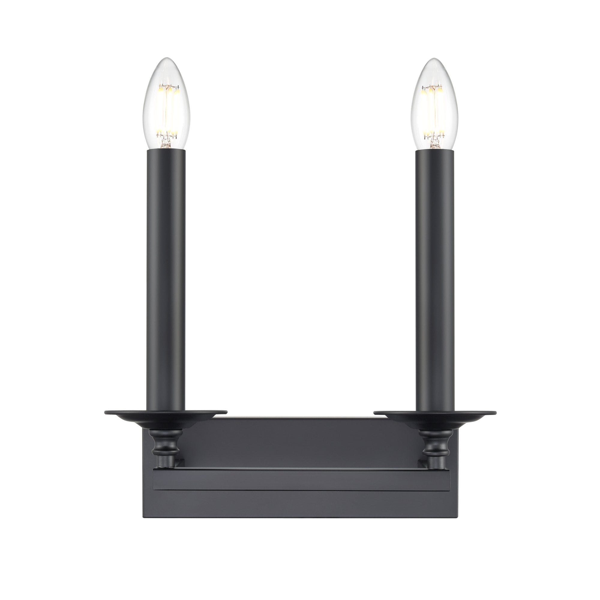 Franklite Tudor 2 Light Wall Light - Matt Black