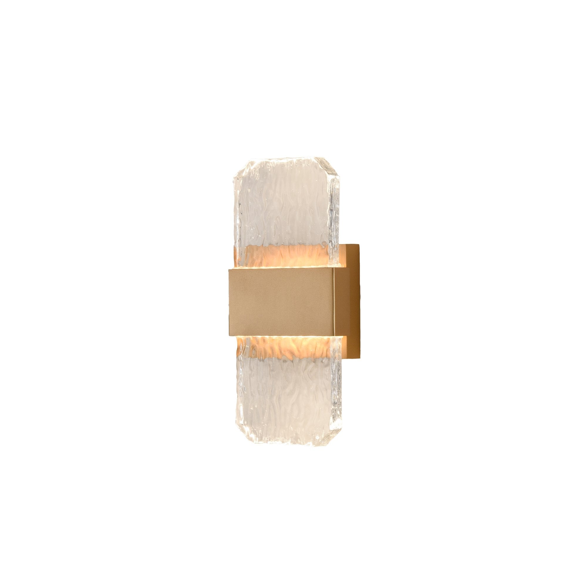 Franklite Frost Small LED Wall Light - Aged Brass