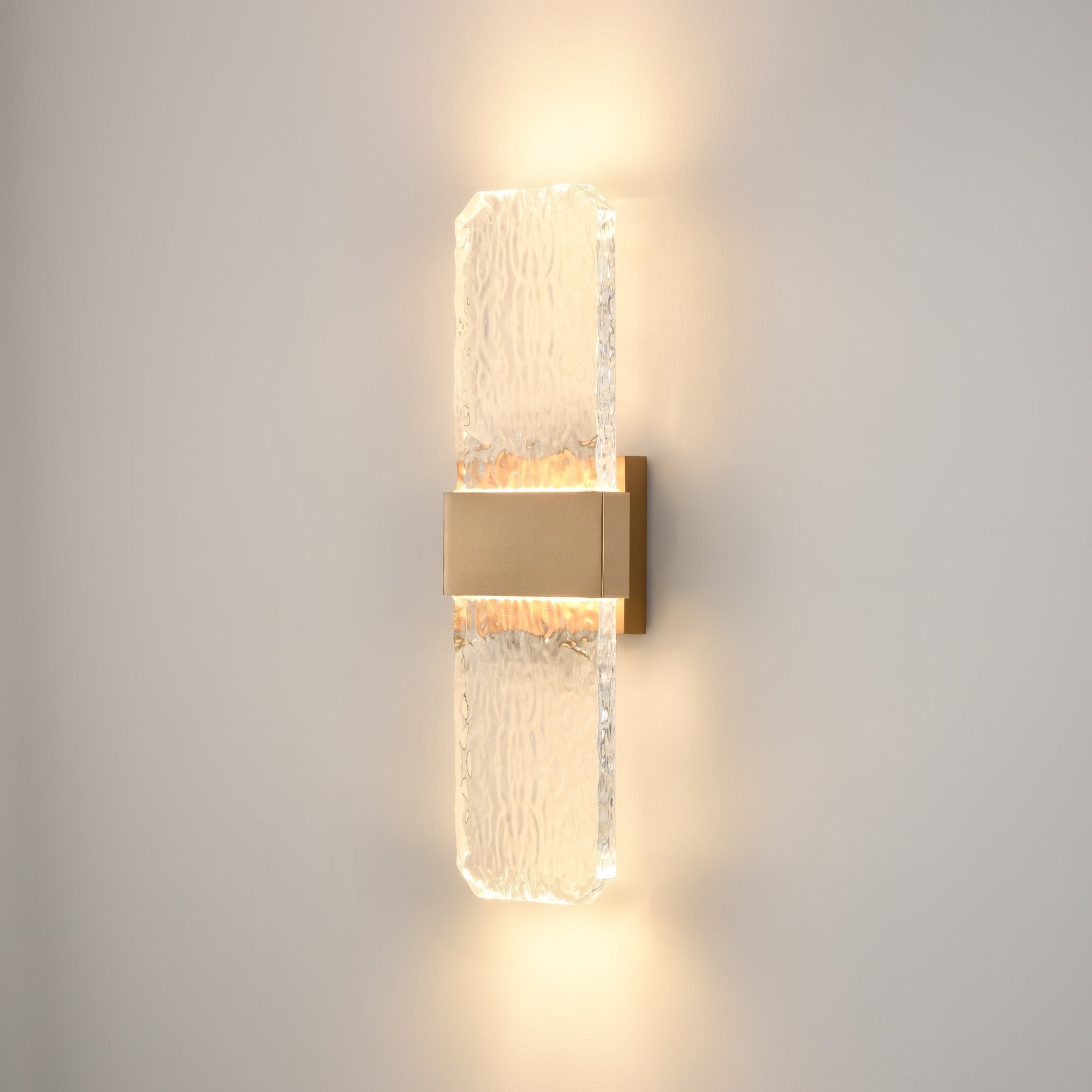 Franklite Frost Large LED Wall Light - Aged Brass