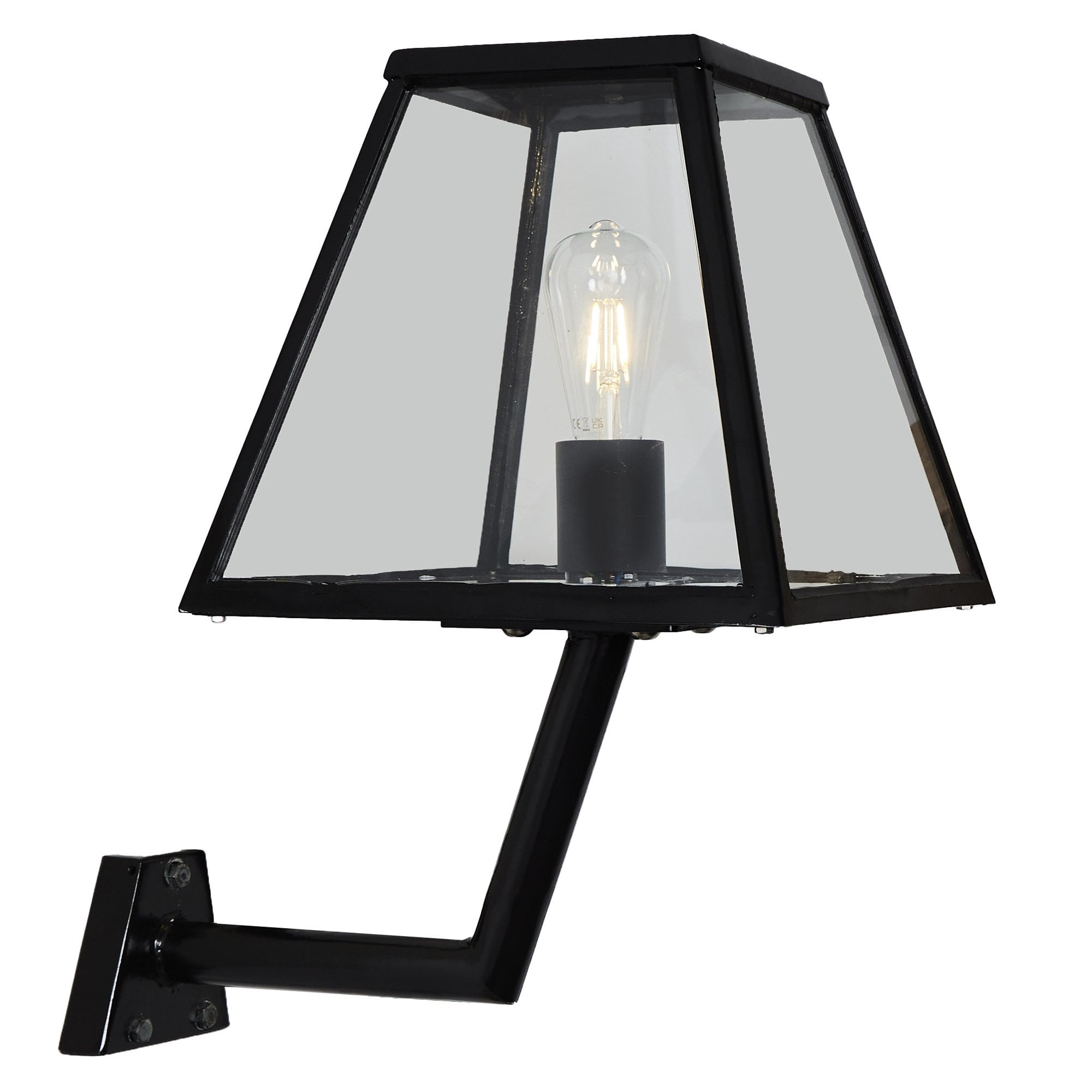 Harte Contemporary 0.5m Wall Light - Galvanised Steel With Wall Bracket