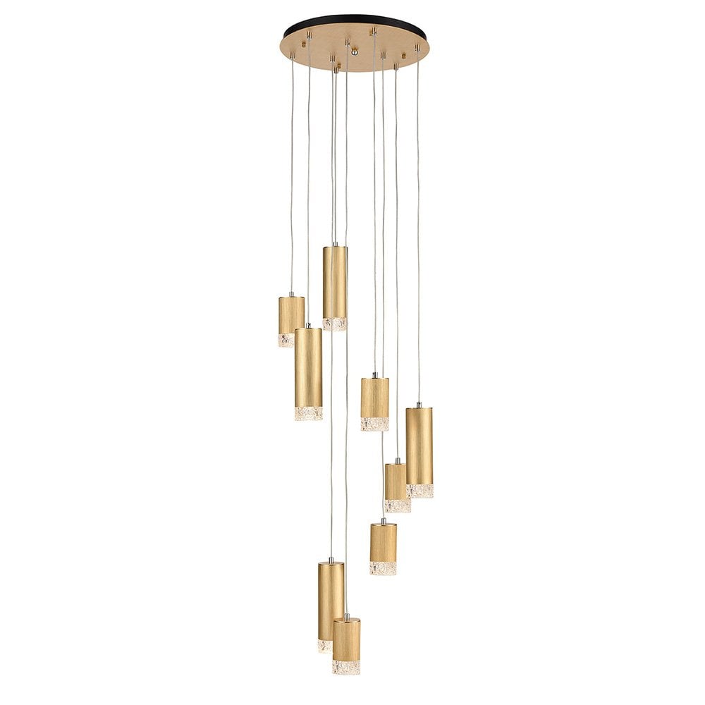 Franklite Cordelia 9 Light Spreader Pendant - Satin Brushed Gold