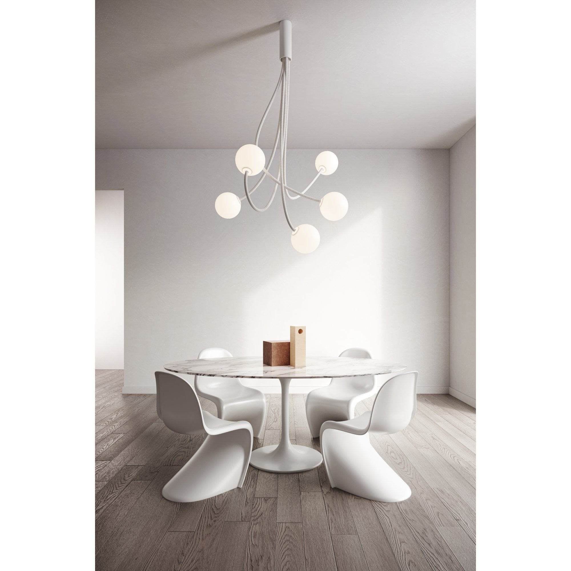 Karman Moony 5 Light Ceiling Lamp - Matt White