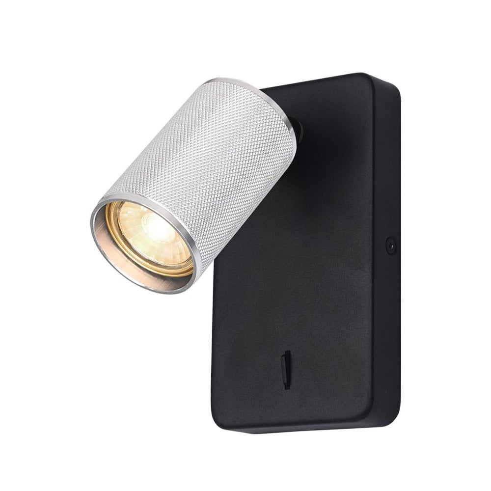 Franklite Broadway 1 Light Spotlight - Matt Black & Polished Nickel