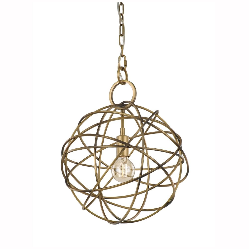 Franklite Orbit 1 Light Pendant - Matt Gold Ironwork