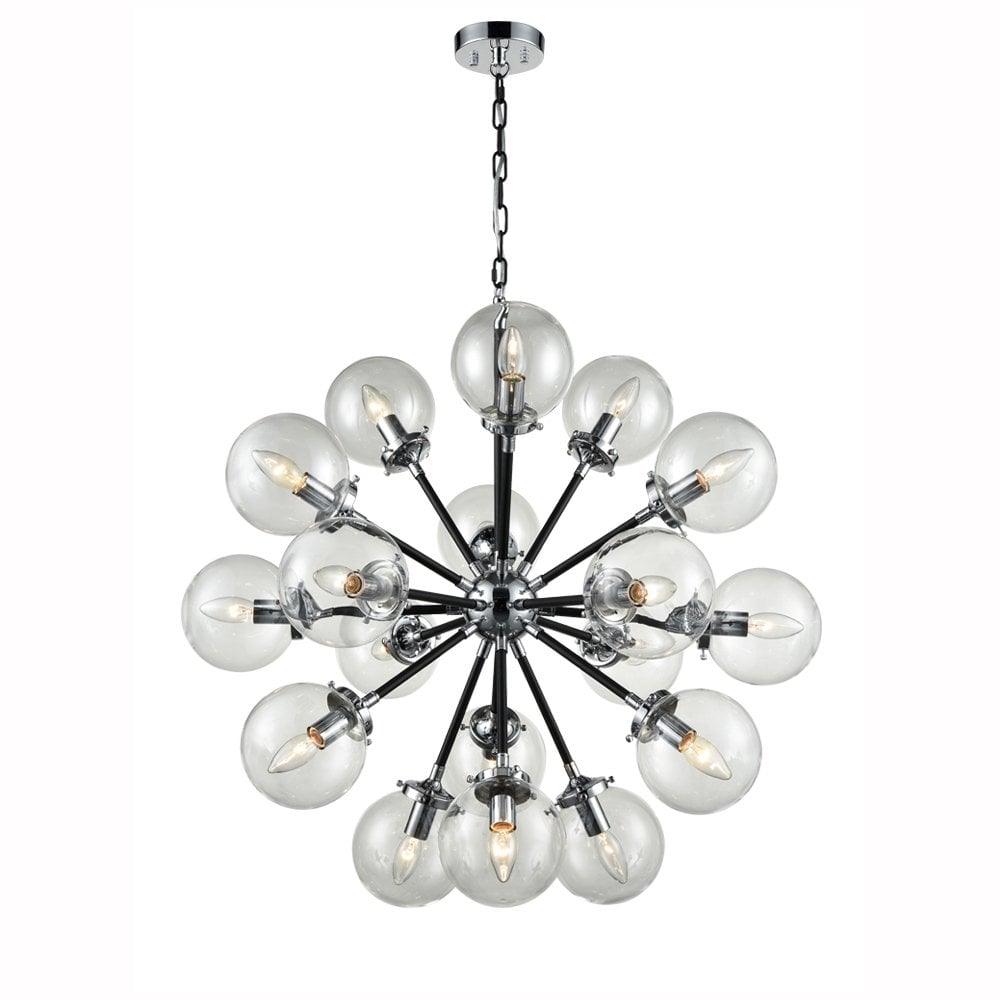 Franklite Reaction 18 Light Fitting - Matt Black & Chrome