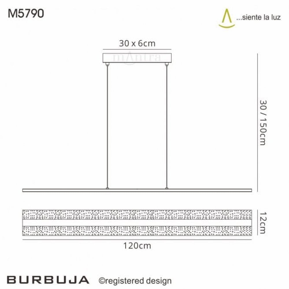 Mantra Burbuja Pendant Linear - Polished Chrome