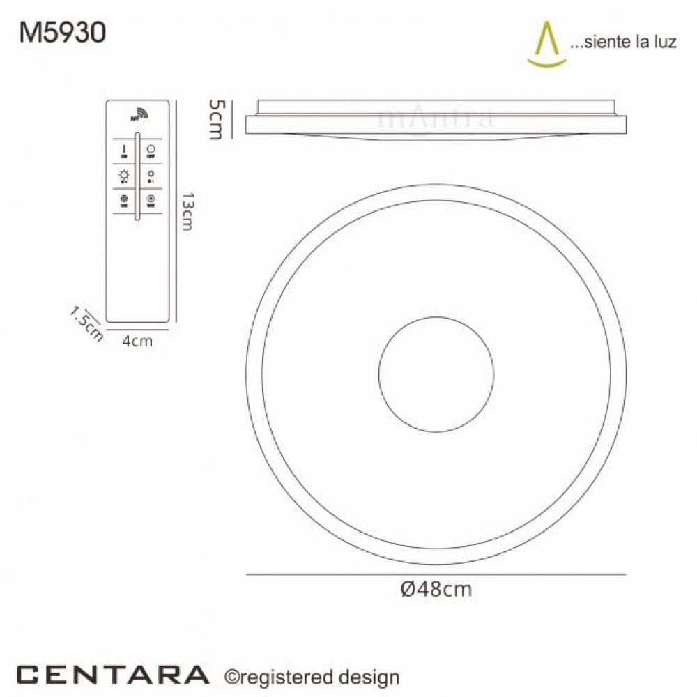 Mantra Centara 48cm Flush - Polished Chrome
