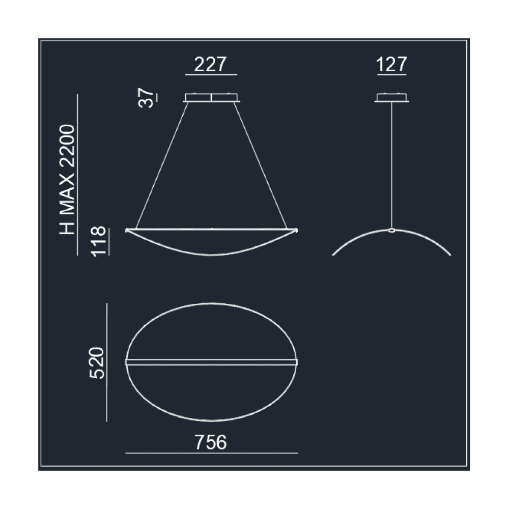 Stilnovo Diphy L76 Large Transformative Optic Pendant - Matt White