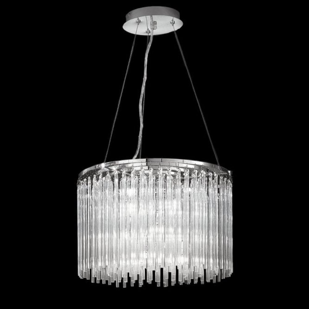 Franklite Carillon 9 Light Pendant - Chrome & Glass