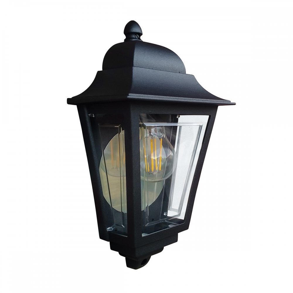 Elstead Deco Lane 1 Light Half Wall Lantern - Black