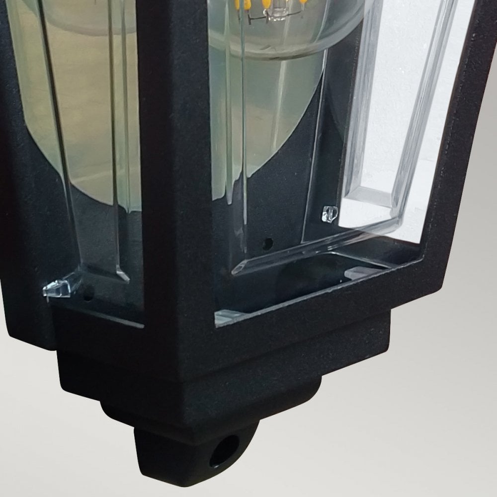 Elstead Deco Lane 1 Light Half Wall Lantern - Black