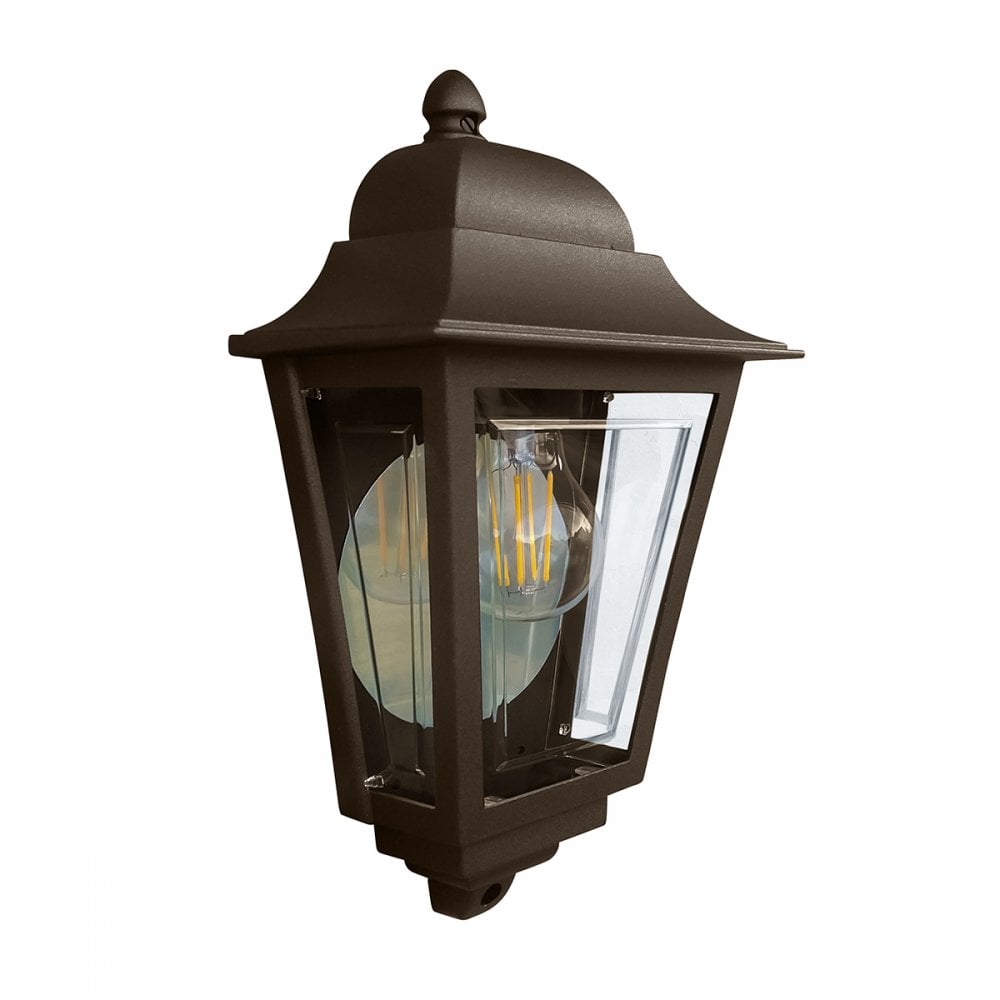 Elstead Deco Lane 1 Light Half Wall Lantern - Bronze