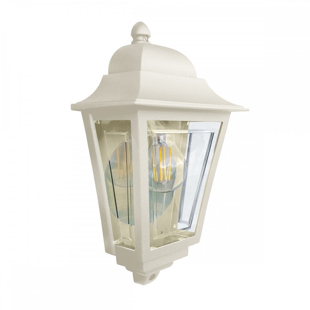 Elstead Deco Lane 1 Light Half Wall Lantern - Cream